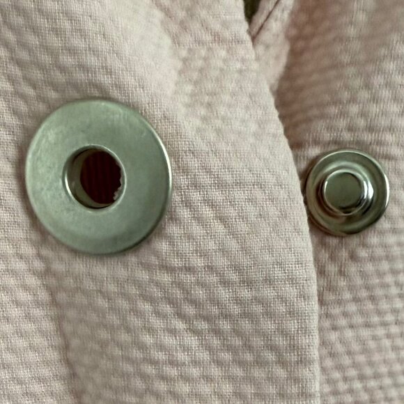 Eileen‎ Fisher Jacket Women's Large Pockets Snap Front Textured Blazer Pink - Picture 8 of 14